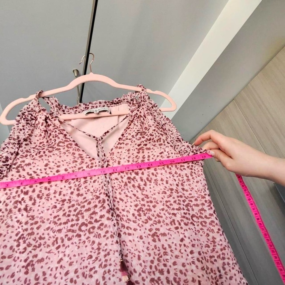 Hale Bob Leopard & Floral Print Smocked Waist Mini Dress XS - Picture 7 of 8